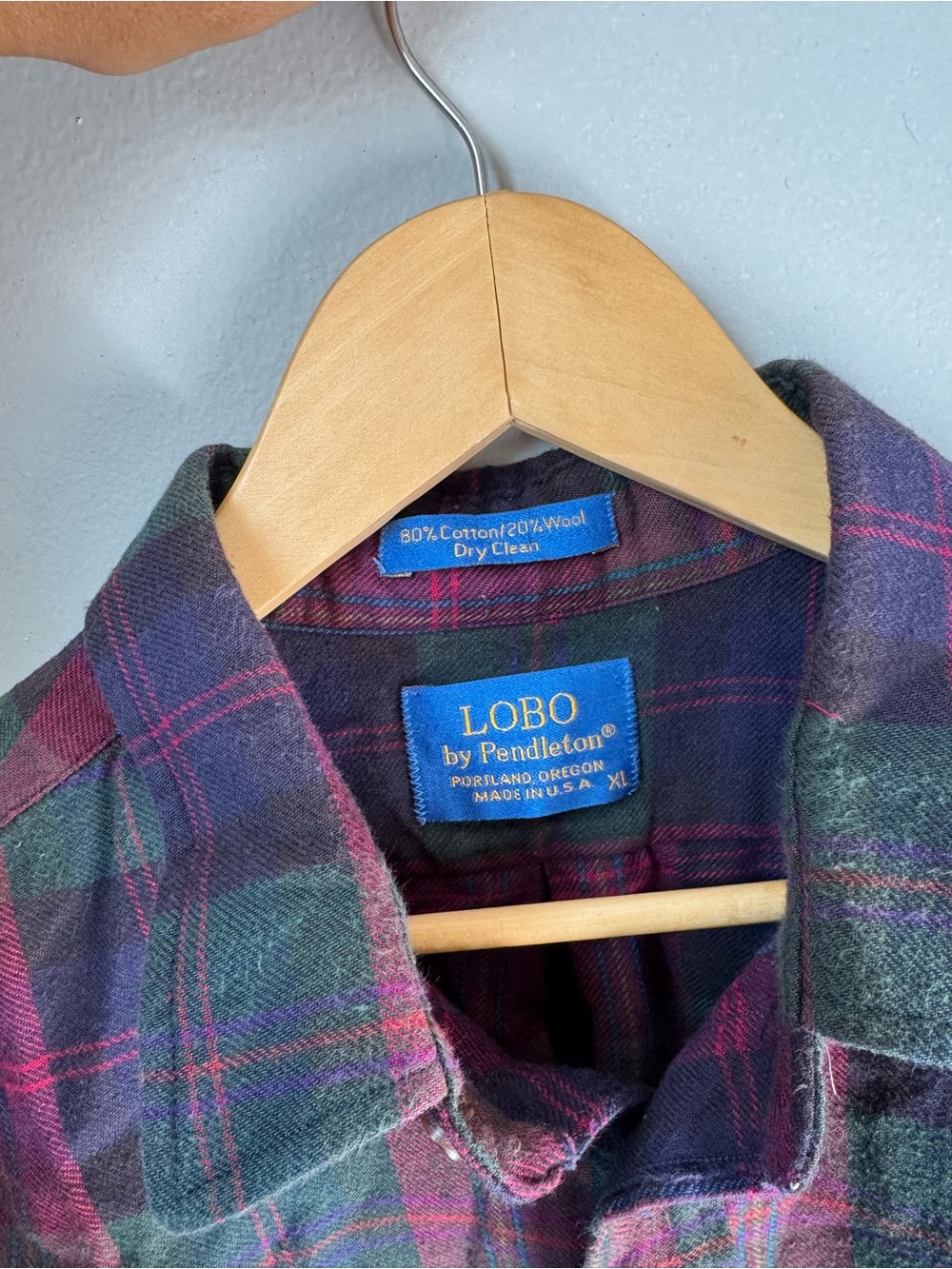 Vintage Pendleton Oversized Plaid Flannel Shirt - Deep Red & Green - Picture 6 of 6